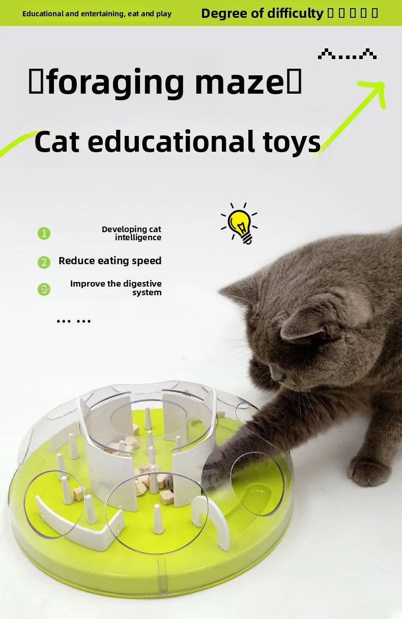 Interactive Cat Maze Puzzle Feeder