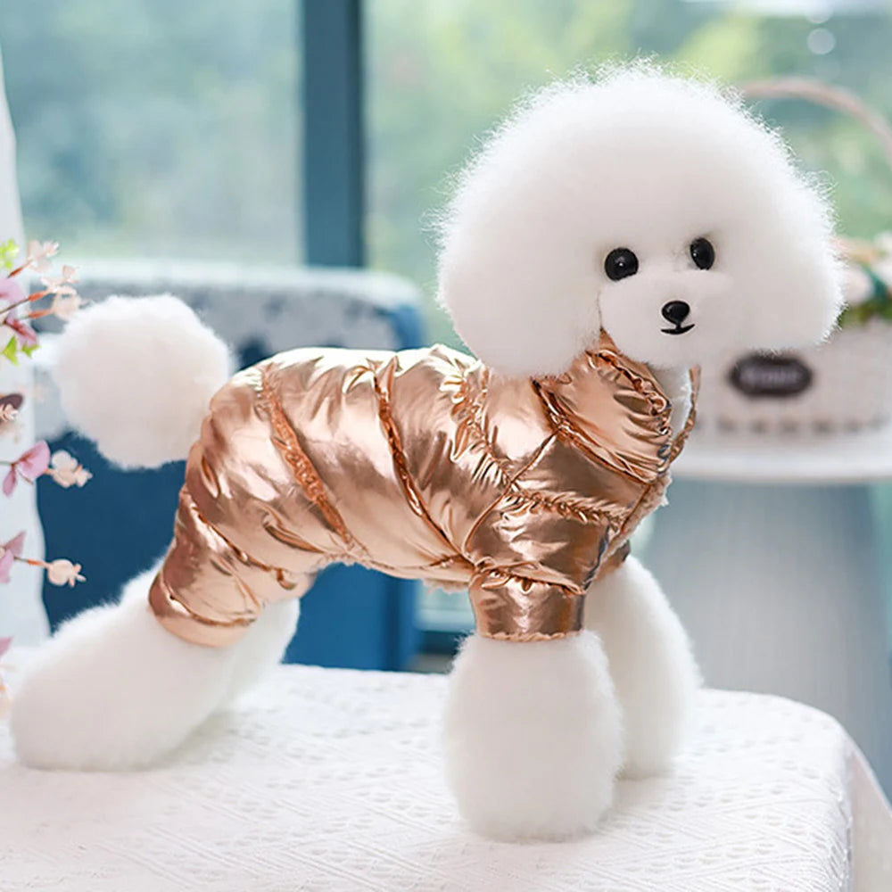 Waterproof Fleece Dog Jumpsuit with D-Ring for Small Dogs