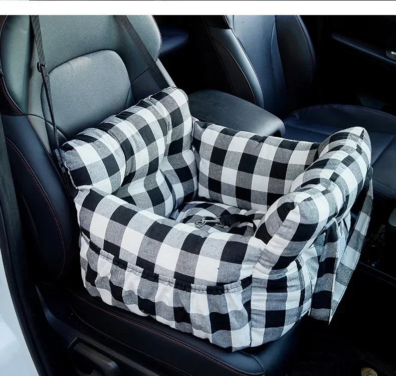 Dog Car Seat with Safety Belt & Non-Slip Base