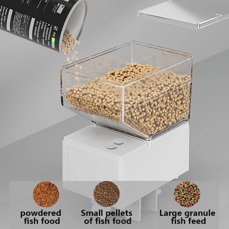 Distributeur automatique de nourriture pour poissons – Distributeur quantitatif pour poissons rouges et aquariums intérieurs