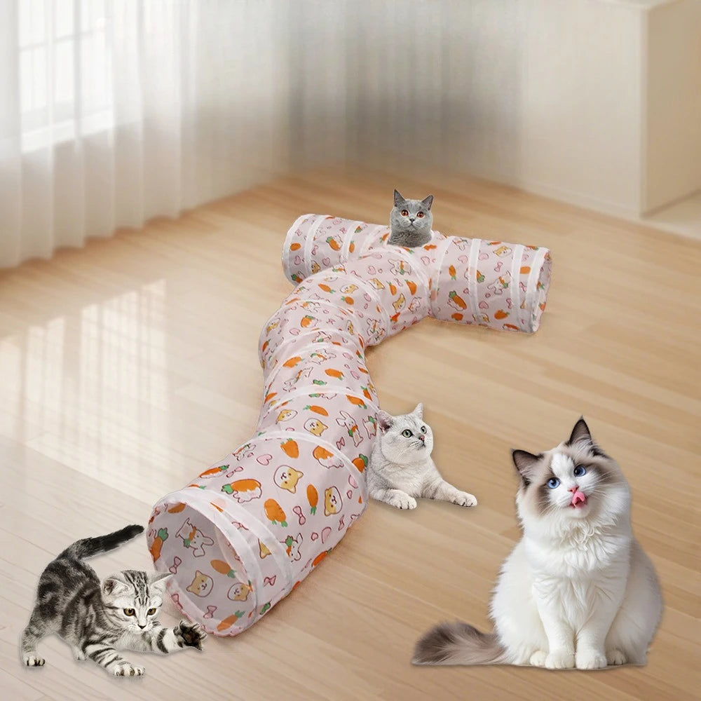 Cat Tunnel - Foldable Play Tunnel with Crinkle Paper