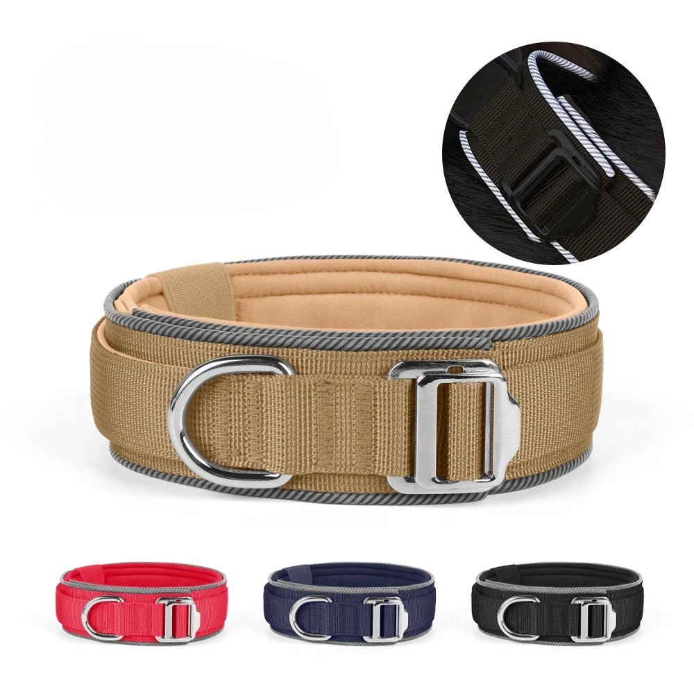 Collier d'entraînement tactique réfléchissant pour grands chiens