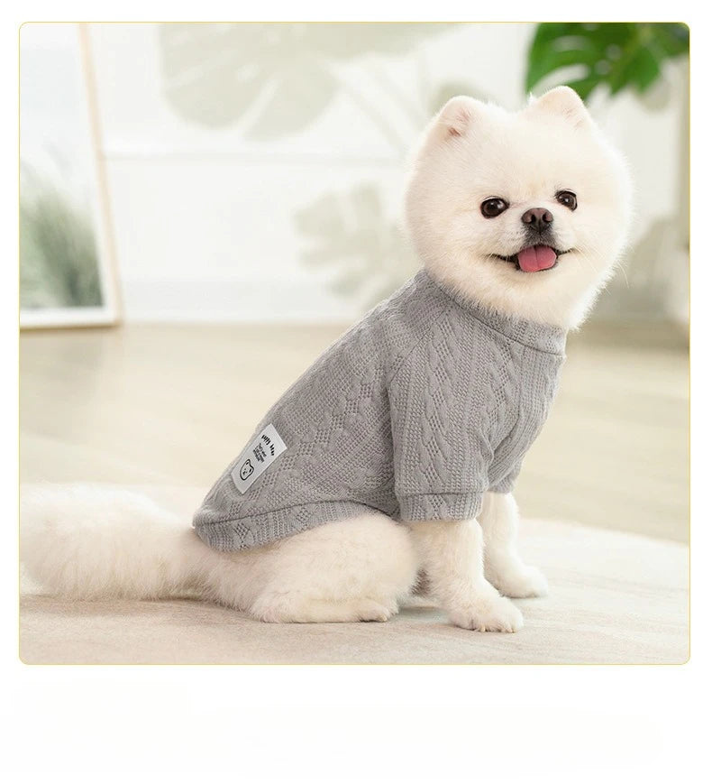 Knitted Dog Sweater for Autumn and Winter