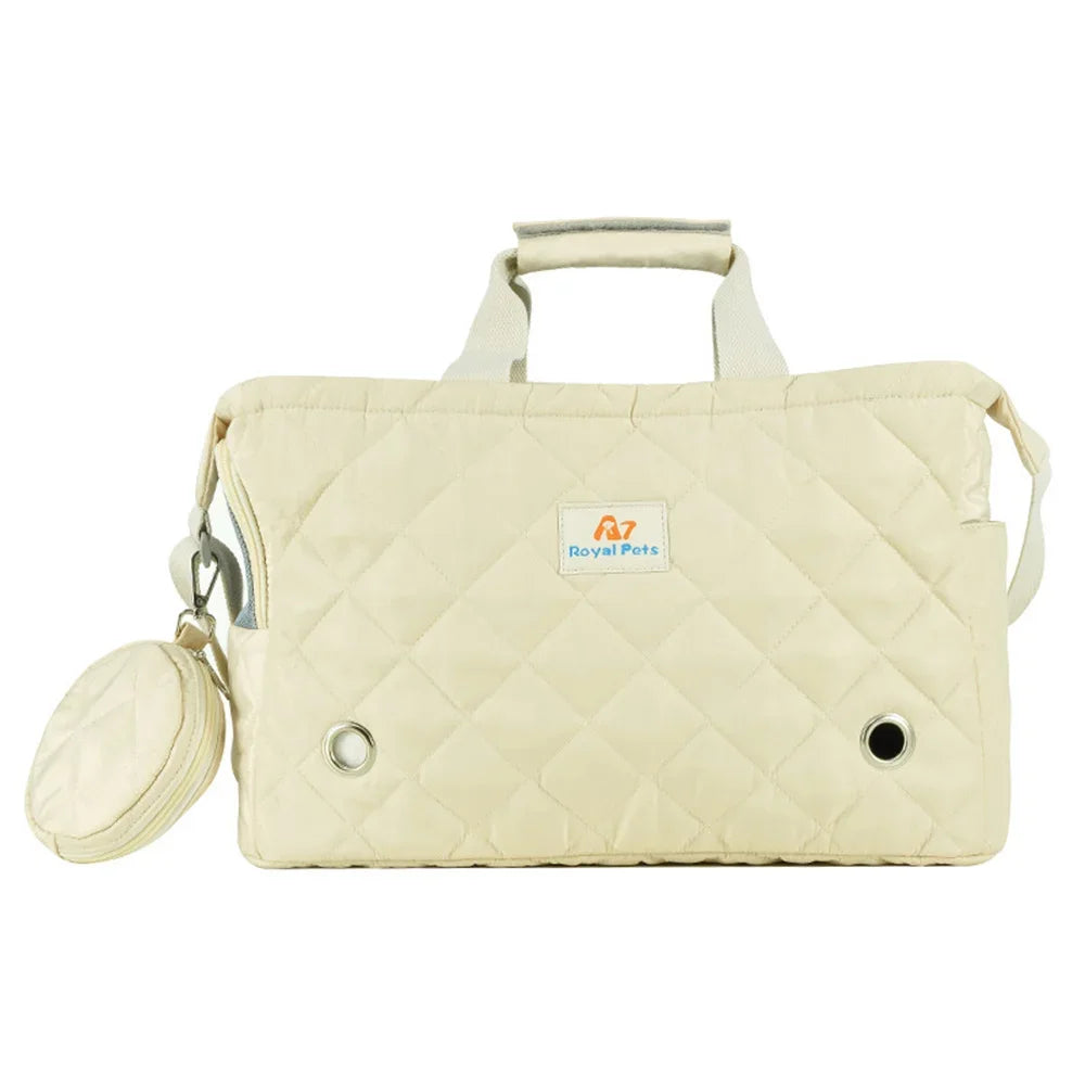 Quilted Portable Breathable Cat Puppy Travel Tote Handbag with Detachable Shoulder Strap Small  Kitten Pet Outdoor Carry Bags