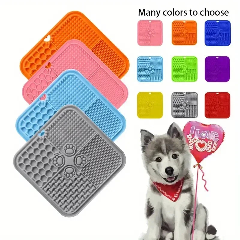 Silicone Slow Feeding Lick Mat with Spatula