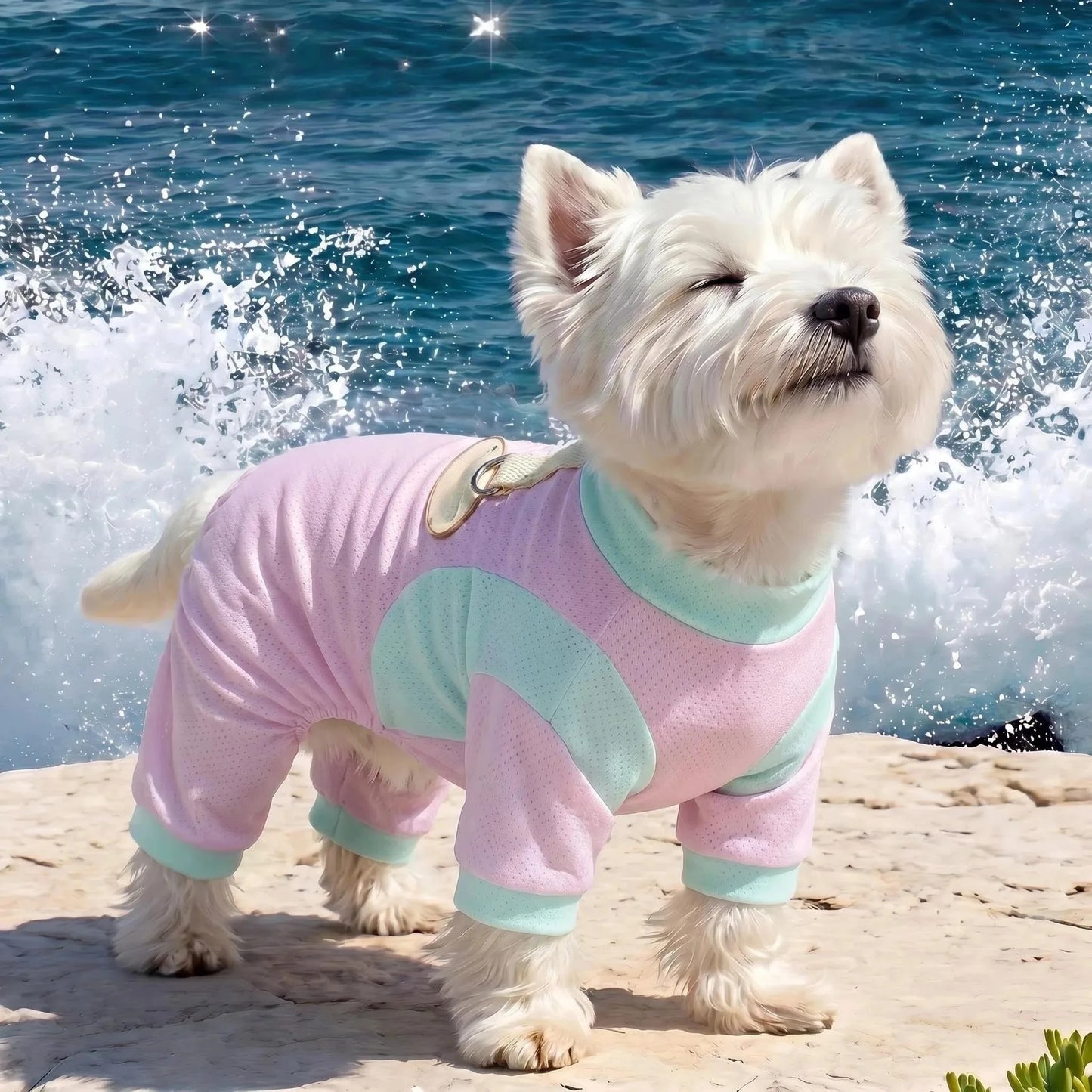 Ice Silk Cooling Jumpsuit for Small Dogs