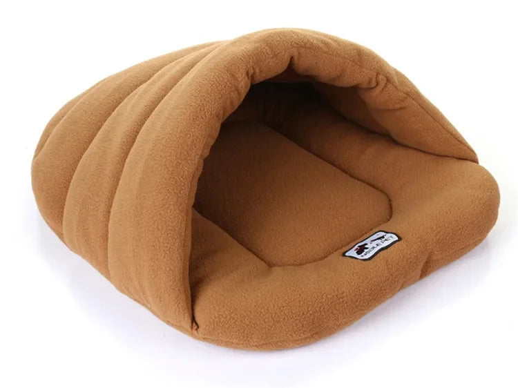 Slipper-Shaped Cave Pet Bed – Warm Cotton Nest for Cats & Small Dogs