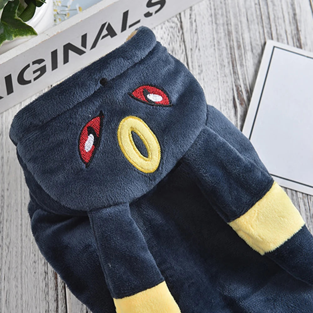 Eevee Anime Cosplay Dog Costume – Kawaii Plush Insulated Coat for Small Dogs