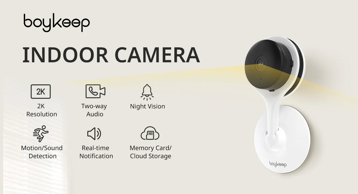 2K Indoor WiFi Security Camera — Baby, Pet & Home Monitor with 2-Way Audio