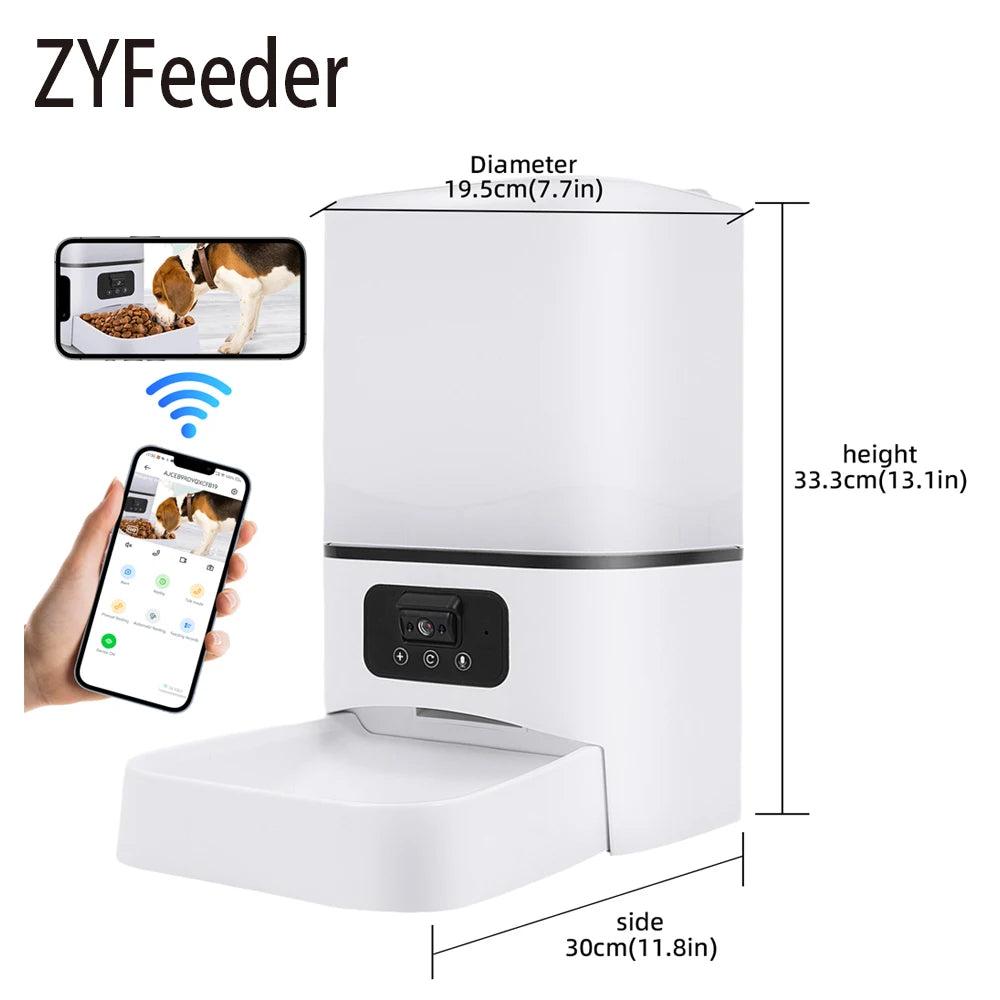 6L Smart Wi-Fi Pet Feeder with Camera — Automatic Food Dispenser for Cats & Dogs