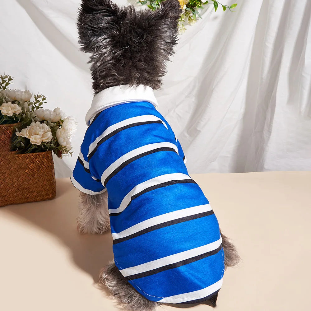 Classic Stripe Polo Shirt for Cats & Small Dogs