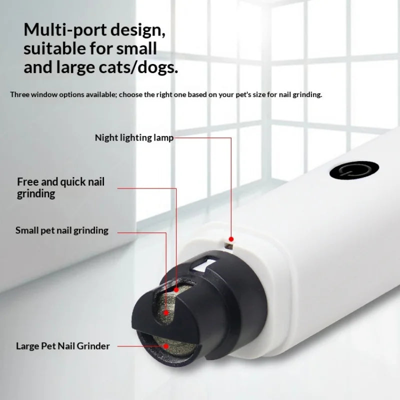 Quiet Pet Nail Grinder with Safety Guard & LED Light
