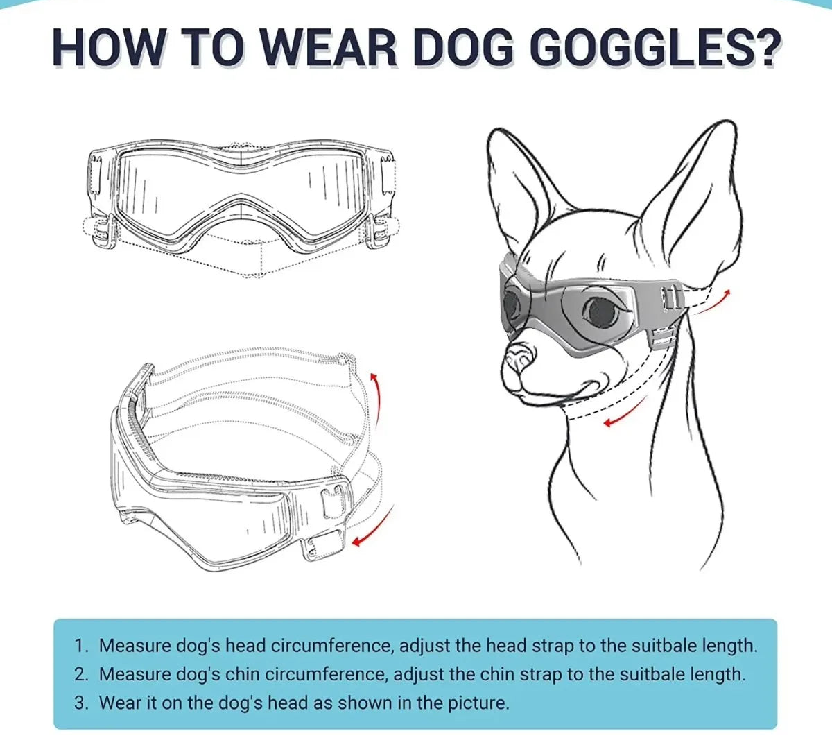 Lunettes pour chien de petite race - Lunettes de soleil de protection UV pour chiots