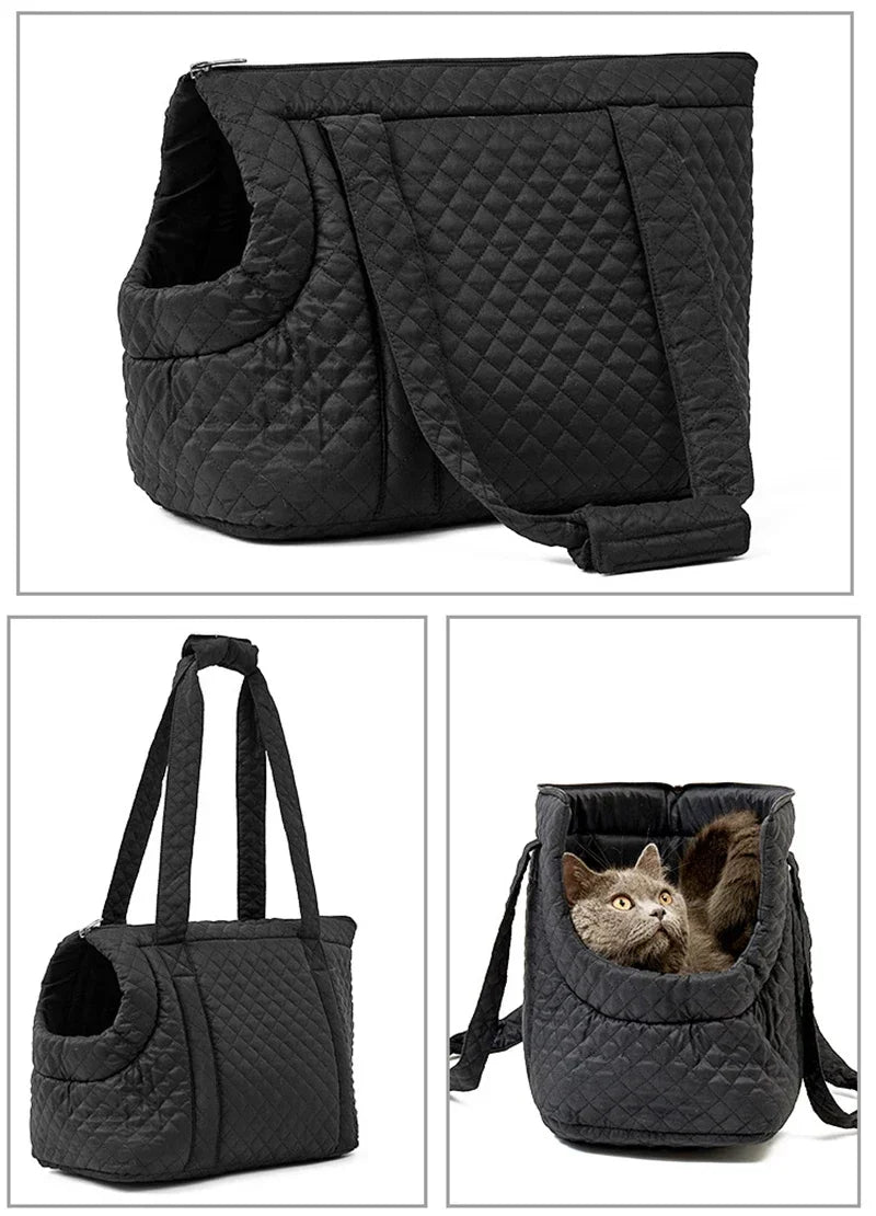 Plush Pet Carrier Handbag for Cats & Small Dogs