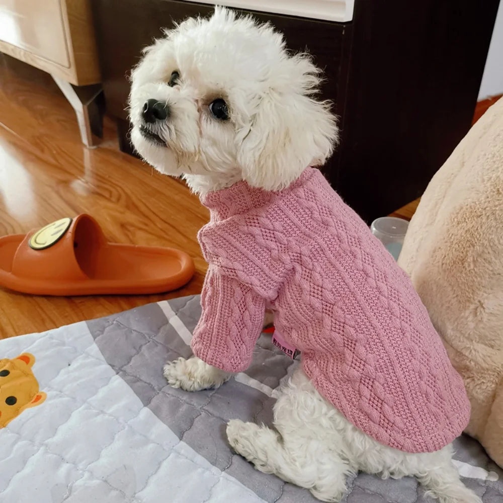 Long-Sleeve Knitted Pullover Sweater for Cats & Small Dogs