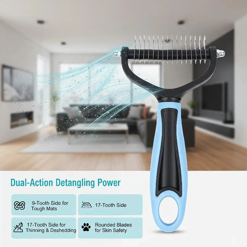 2-Sided Pet Deshedding & Dematting Brush