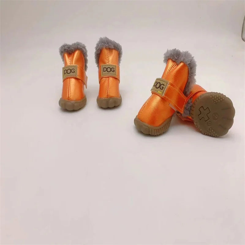 Waterproof Winter Snow Boots for Small Dogs – Set of 4