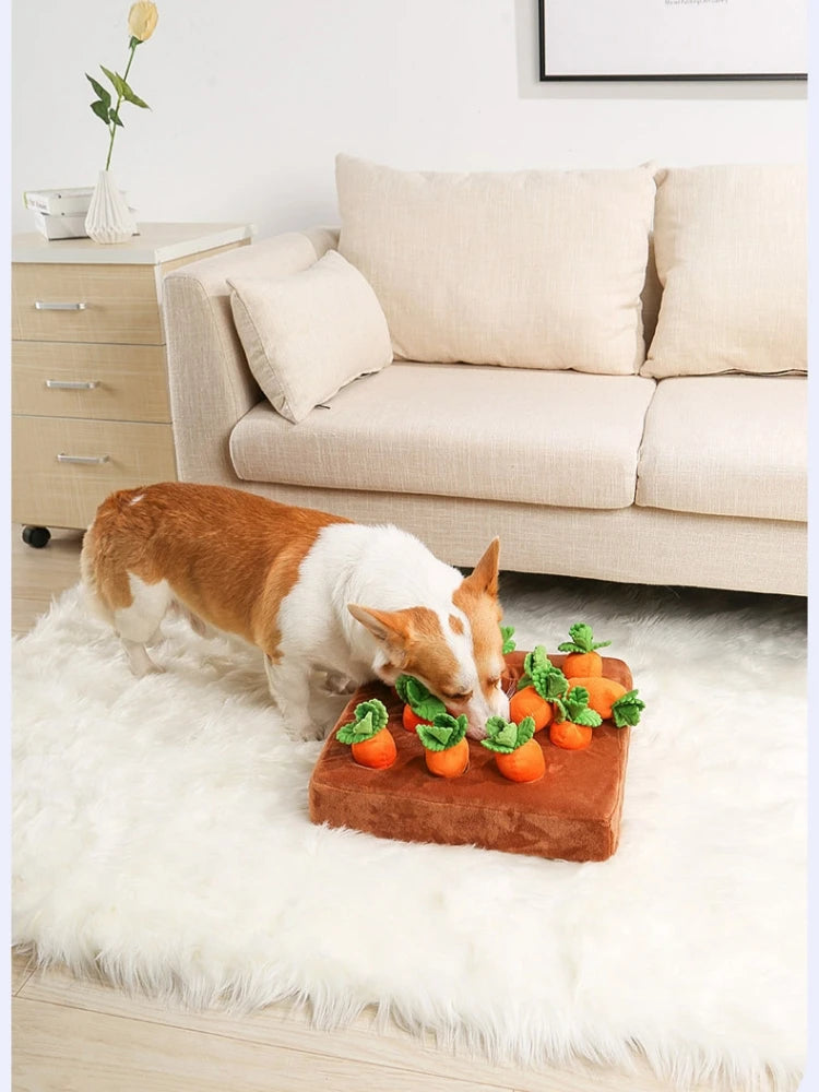 Carrot Plush Dog Puzzle & Nosework Toy