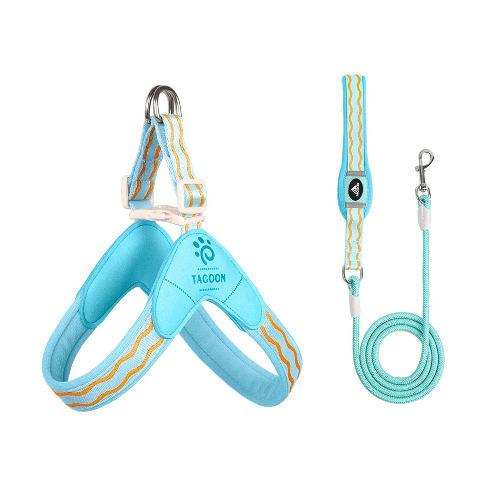 Dopamine Saddle Dog Harness with Leash Set for Small Dogs Comfortable Mesh Breathable Pet Harness for Schnauzer Shiba Inu Puppy