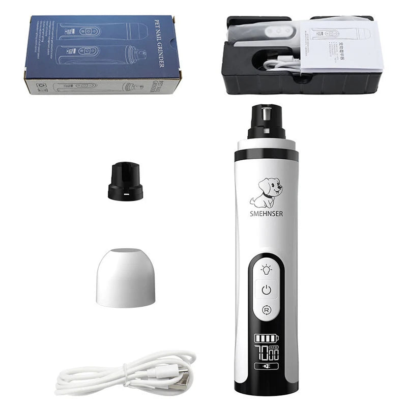 USB Rechargeable Pet Nail Grinder with LED