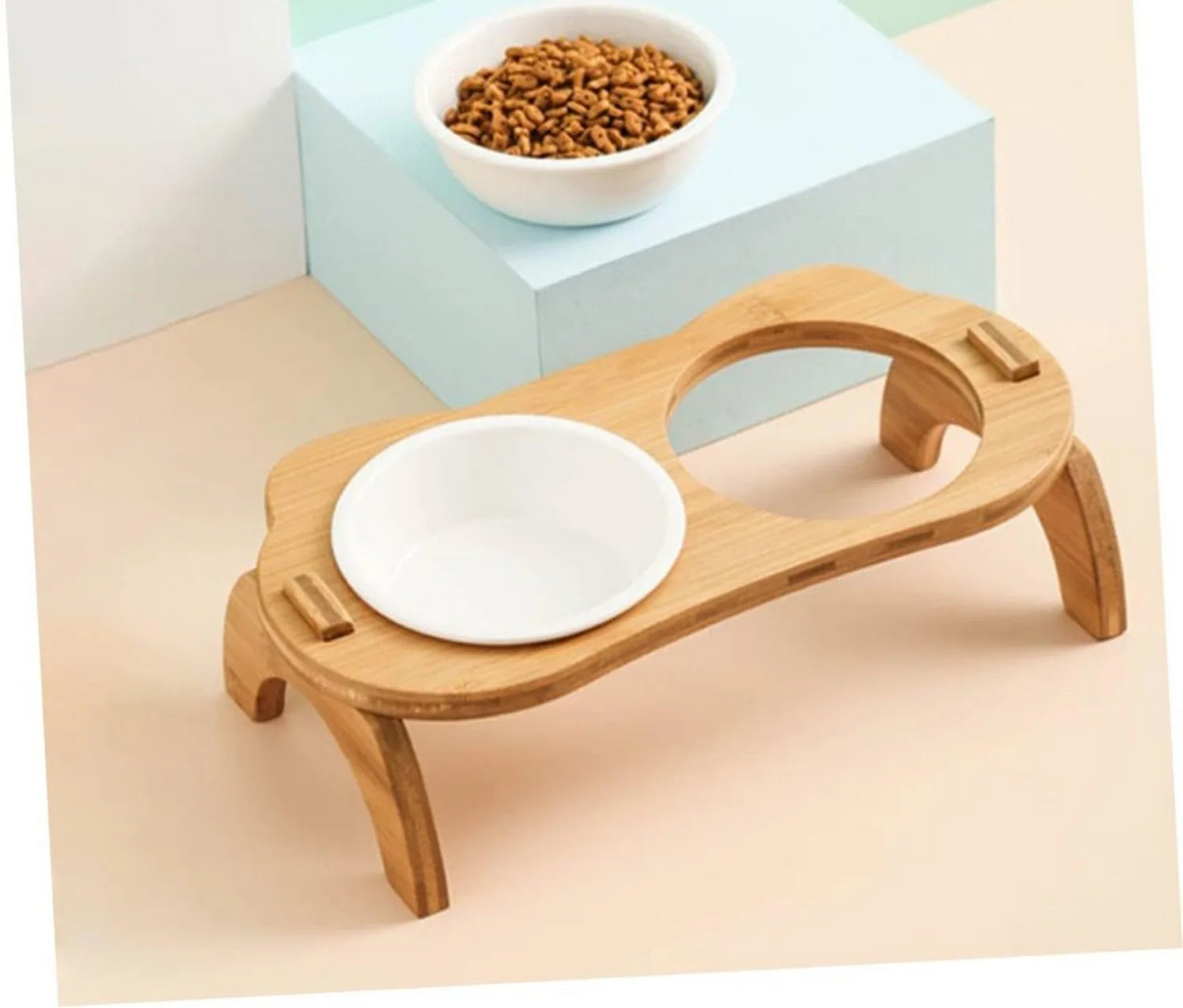 Raised Cat Bowl Set with Tilted Stand