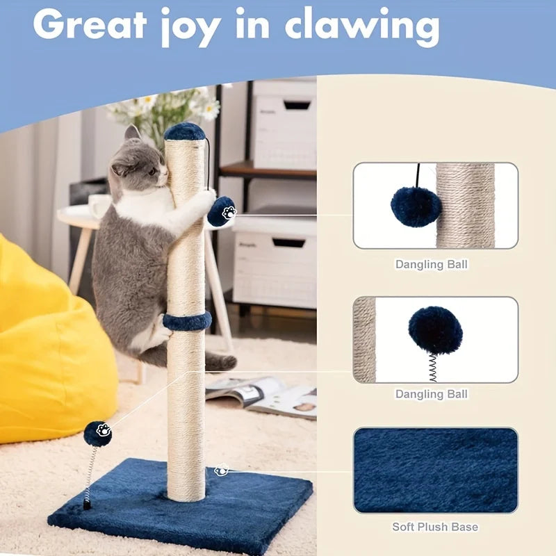 Griffoir pour chat en sisal de 86 cm avec balle suspendue