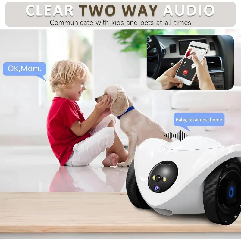 Smart Robot Pet Camera with Treat Dispenser & Two-Way Talk — 1080p WiFi