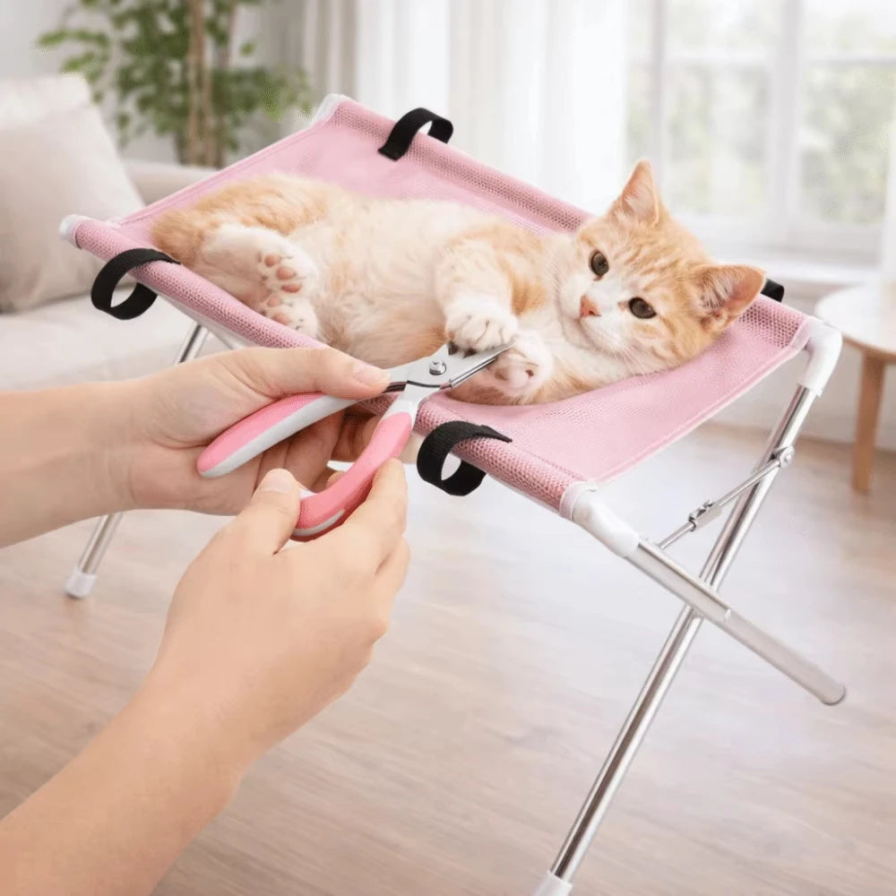 Portable Pet Grooming Bath Hammock Stand for Small Dogs & Cats