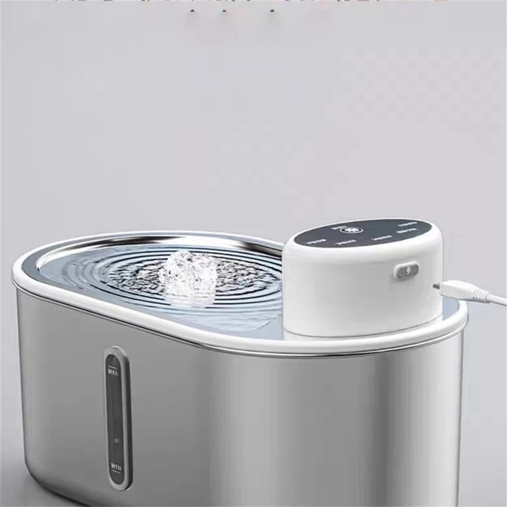 Fontaine à eau intelligente automatique pour chat - Distributeur d'eau pour animaux de compagnie sans fil à détection infrarouge 3L