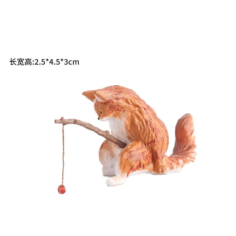 Fishing Cat Aquarium Decoration Ornament