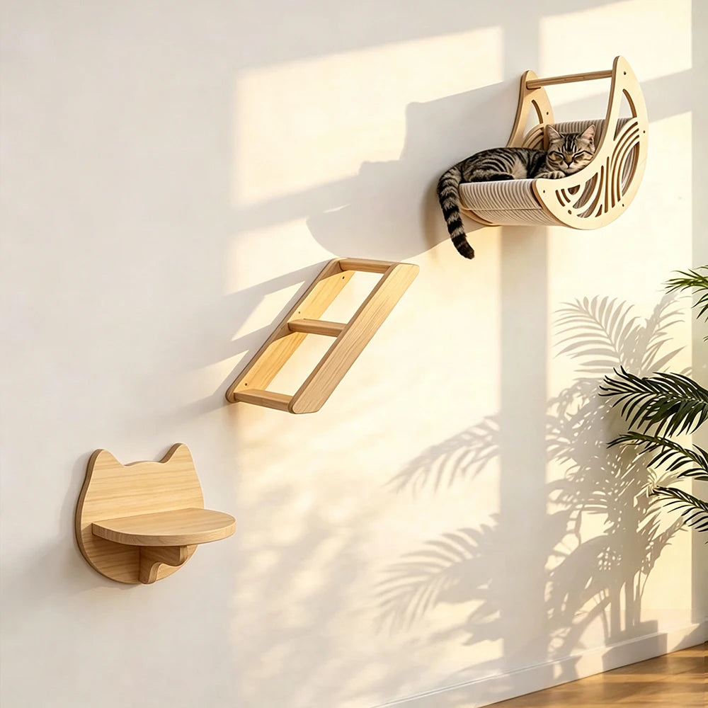 Wall-Mounted Cat Climbing Shelves & Perches