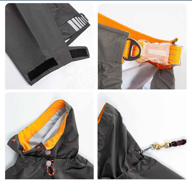 Waterproof Dog Raincoat Jumpsuit for Medium & Large Dogs
