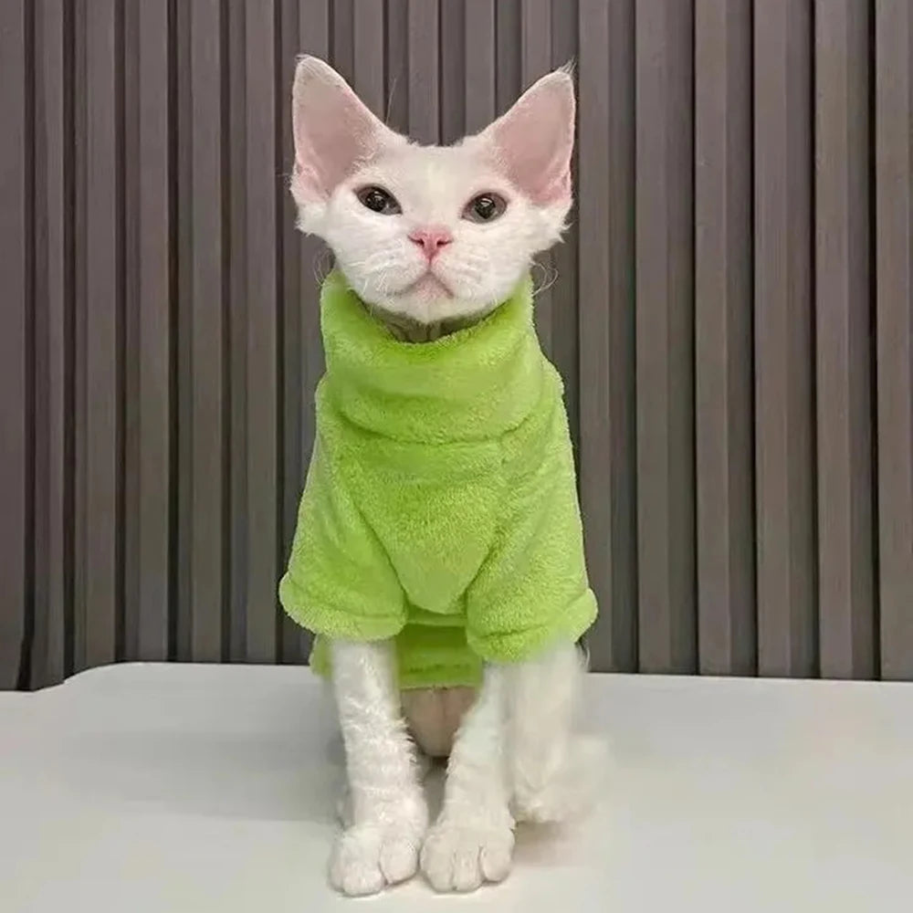 Fleece High Neck Cat Hoodie