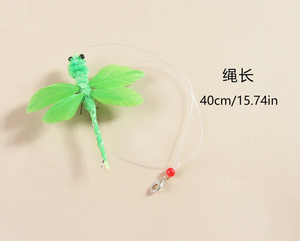 Hands-Free Butterfly Cat Wand Toy with Suction Cup & Bell