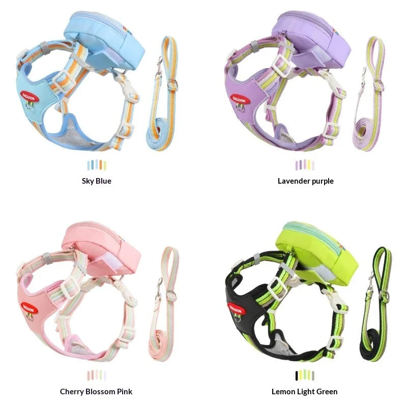 Dog Harness & Lead Set – Padded Vest Harness with Reflective Strips for Small & Medium Dogs