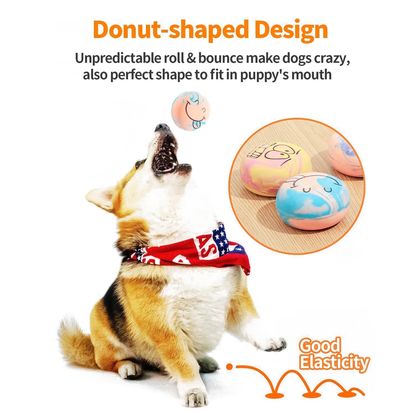 Squeaky Latex Dog Toy Balls – Pack of 6 for Small Dogs
