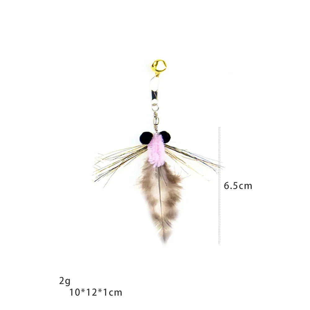 Interactive Cat Feather Toy with Bell