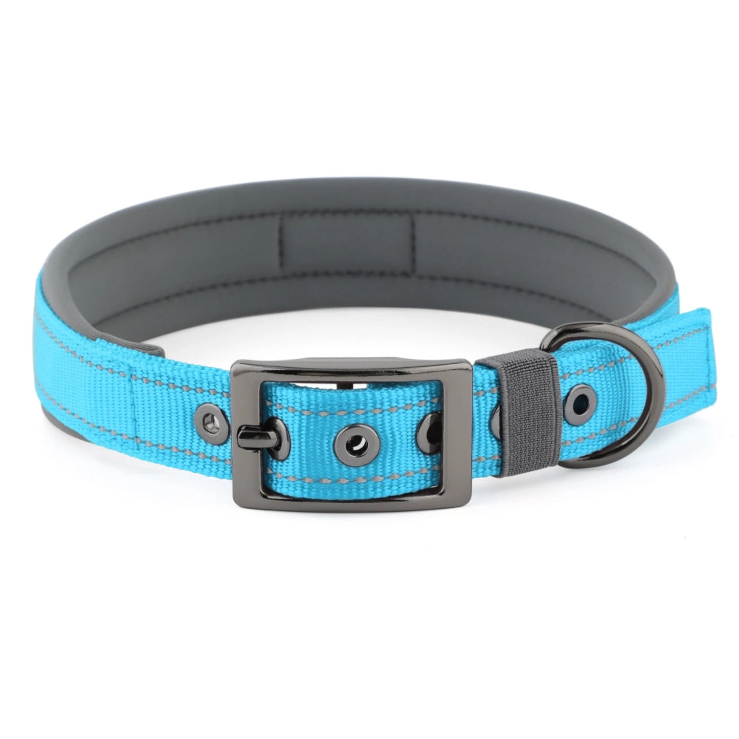 Neoprene Padded Reflective Dog Collar with Metal Buckle