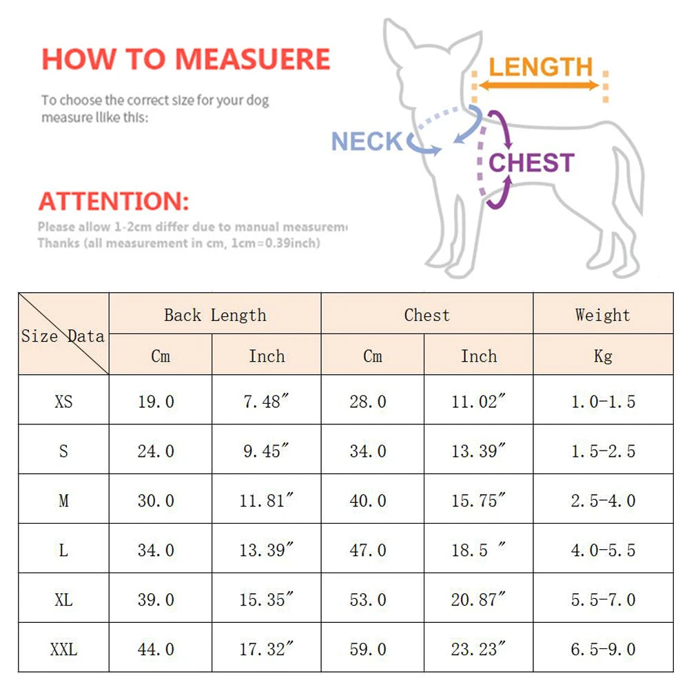 Waterproof Fleece Dog Jumpsuit with D-Ring for Small Dogs