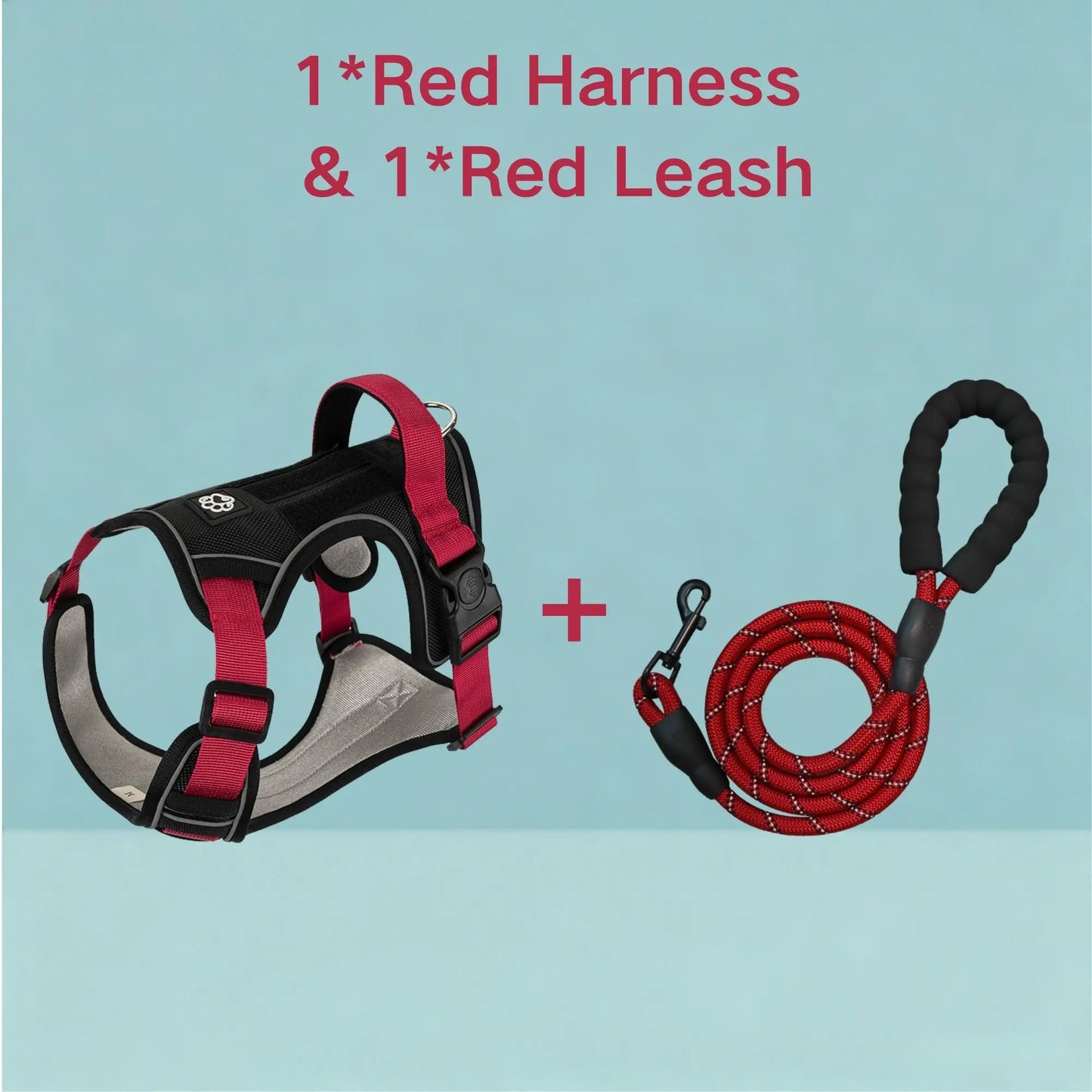 Reflective Tactical No-Pull Harness & Leash Set for Medium & Large Dogs