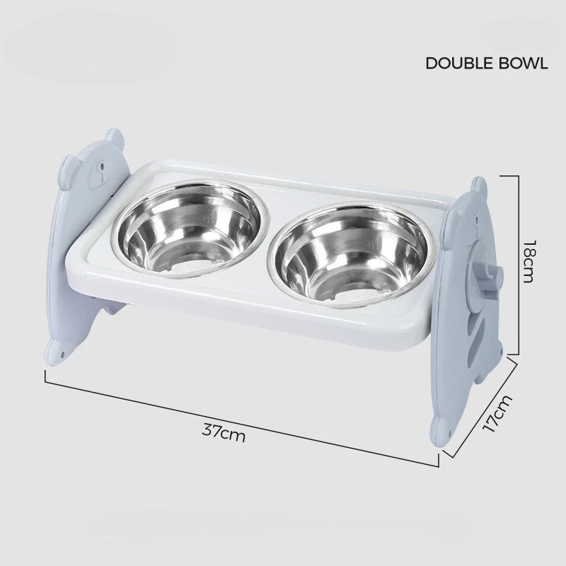 Gamelle double pour animaux avec support antidérapant