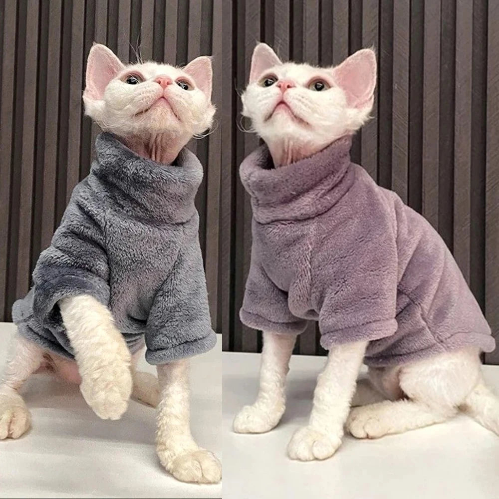 Fleece High Neck Cat Hoodie