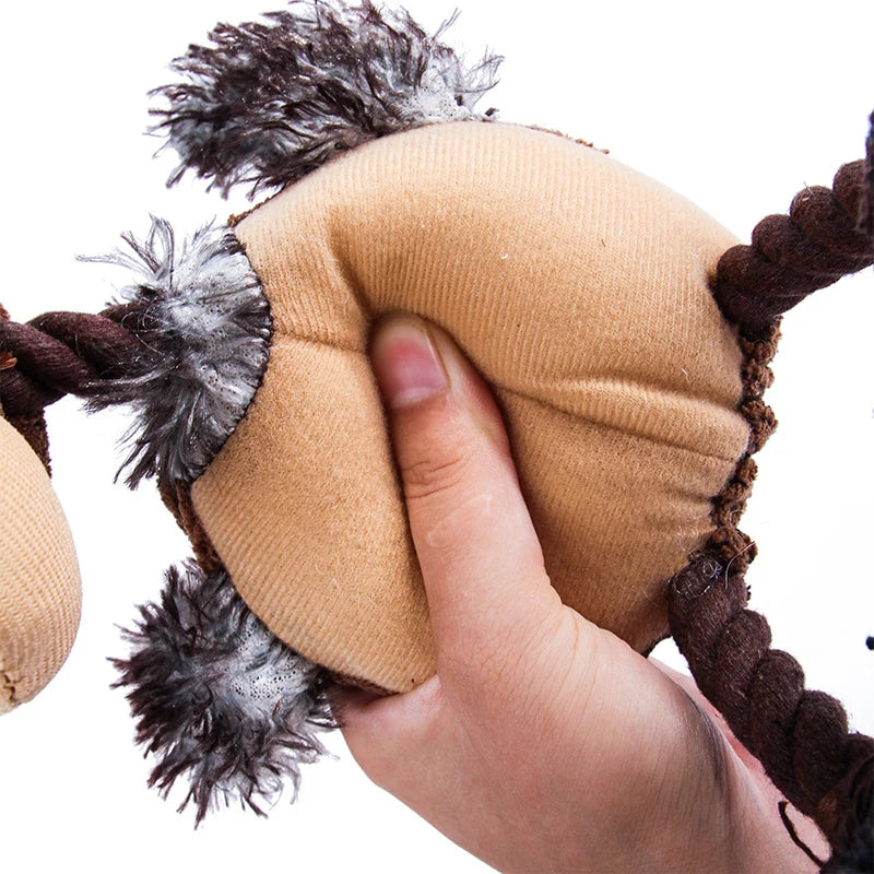 Animal Shaped Squeaky Fleece Chew Toy for Small Dogs