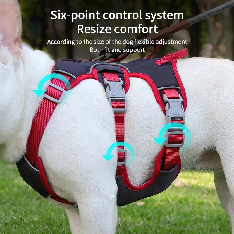 No Pull French Bulldog Harness with Grip Pet Outdoor Walking Supplies for Small Medium Dogs Reflective Strong Dog Harnesses
