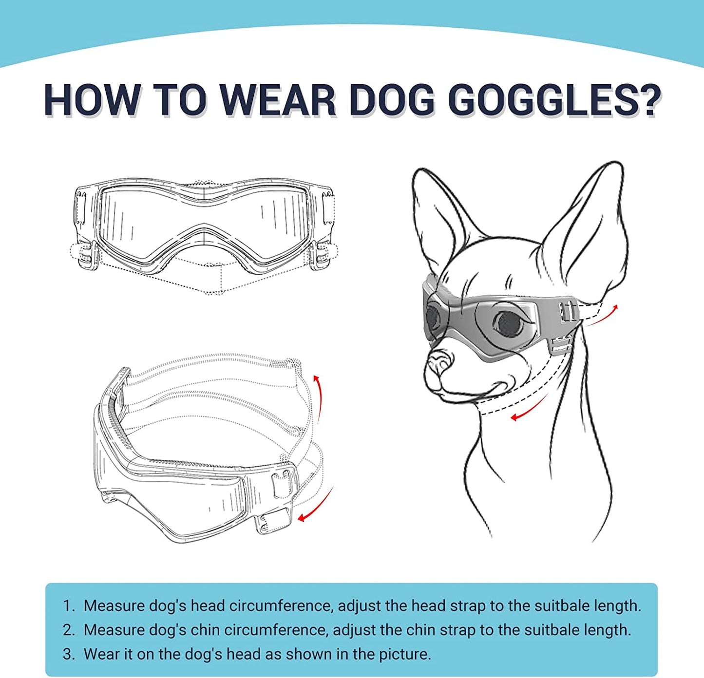 Lunettes pour chien de petite race - Lunettes de soleil de protection UV pour chiots