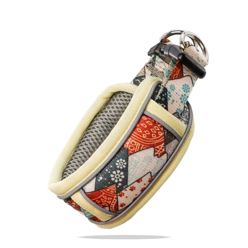Reflective Breathable Mesh Dog Collar with Double D-Ring – All Sizes
