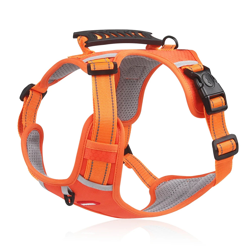Reflective No-Pull Dog Harness Vest with AirTag Holder