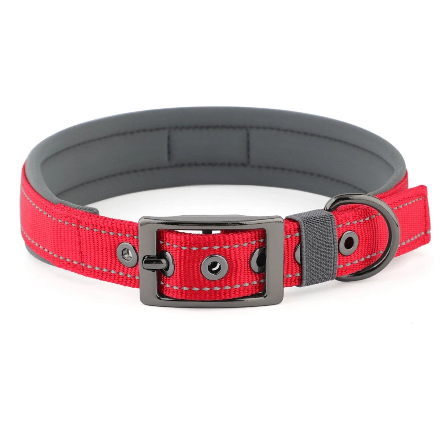 Neoprene Padded Reflective Dog Collar with Metal Buckle