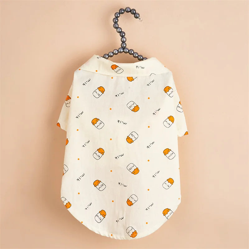 Cartoon Print T-Shirt for Cats & Small Dogs