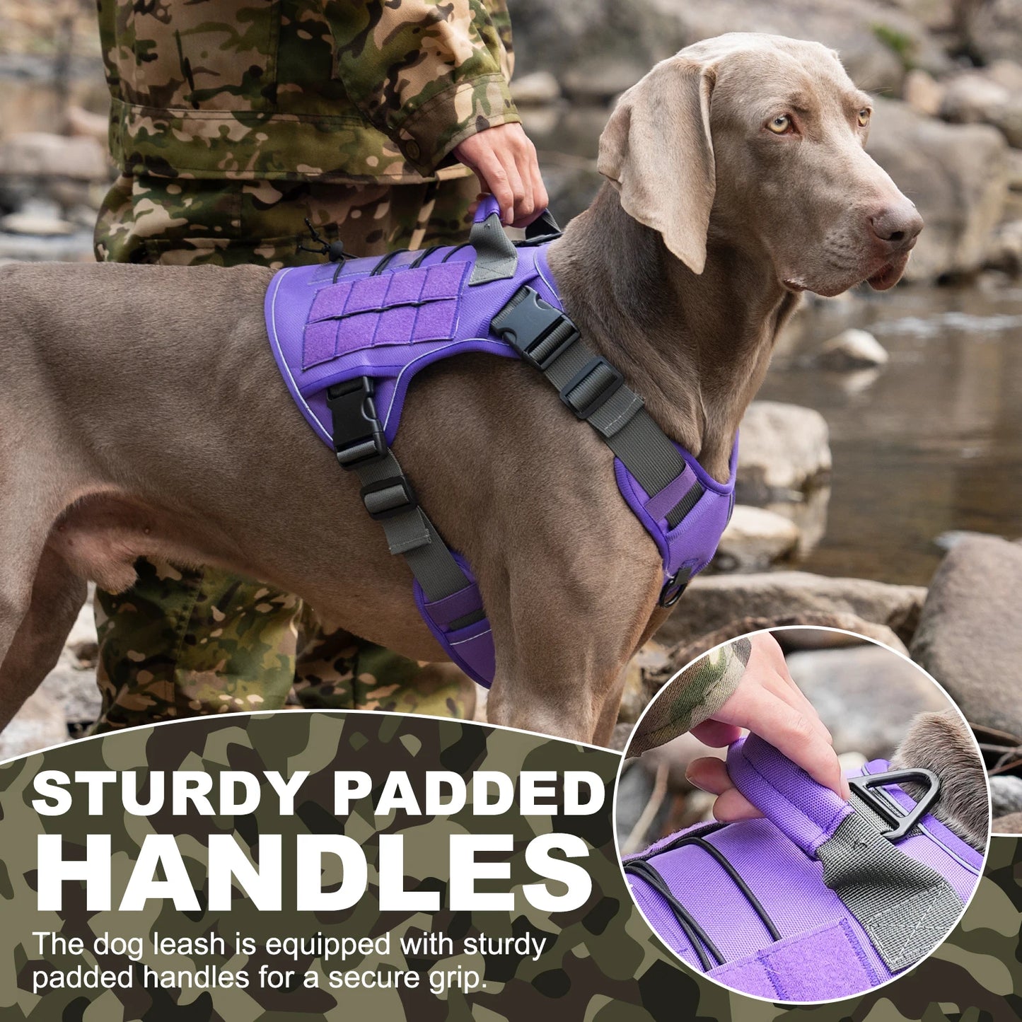 Tactical No-Pull Dog Harness — Reflective Adjustable Working & Training Vest for Small, Medium & Large Dogs
